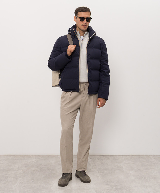 Brunello Cucinelli Синий пуховик MV4061836 изображение 2