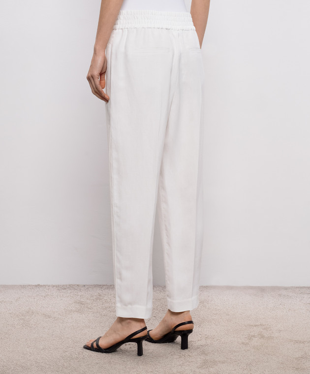 Brunello Cucinelli Білі штани з льоном MH126P7197 зображення 4