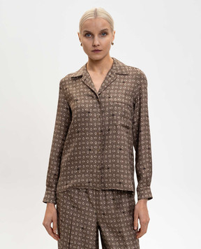 Max Mara Коричнева блуза DISCO із шовку MXMDISCO