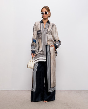 Max Mara Брюки палаццо CARABO из шелка MXMCARABO