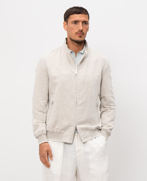 Pini Parma Сіра куртка з льоном BOMBCOLISA