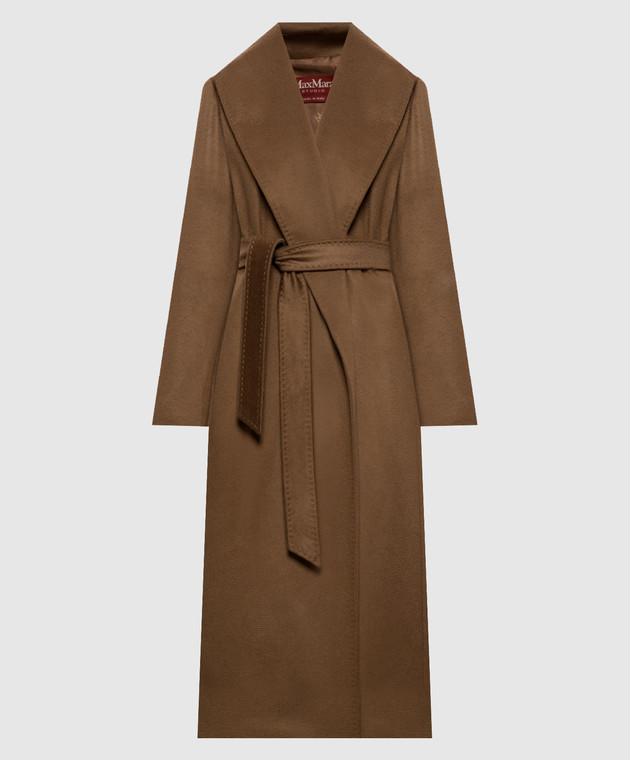 Max Mara Коричневое пальто ARDEA на запах из кашемира MSTARDEA