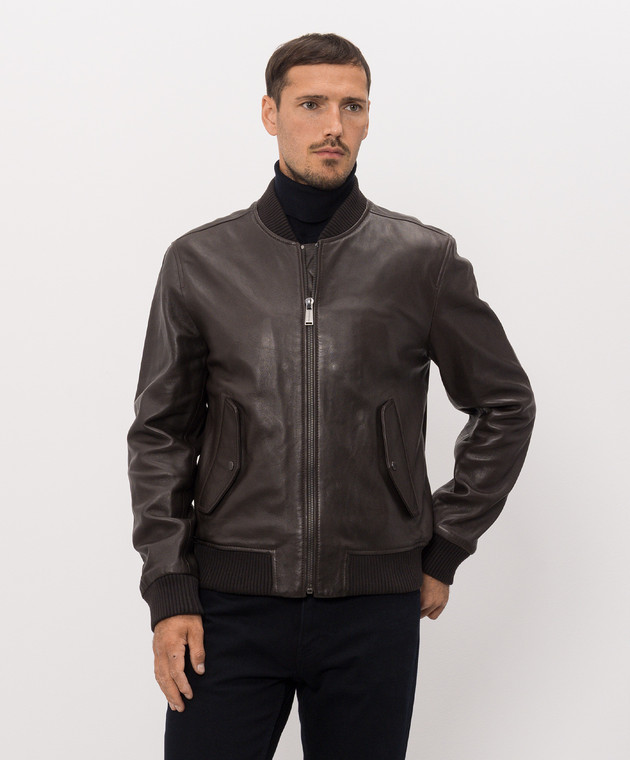 Trussardi Коричневый кожаный бомбер R302M000053NML901L01 изображение 3