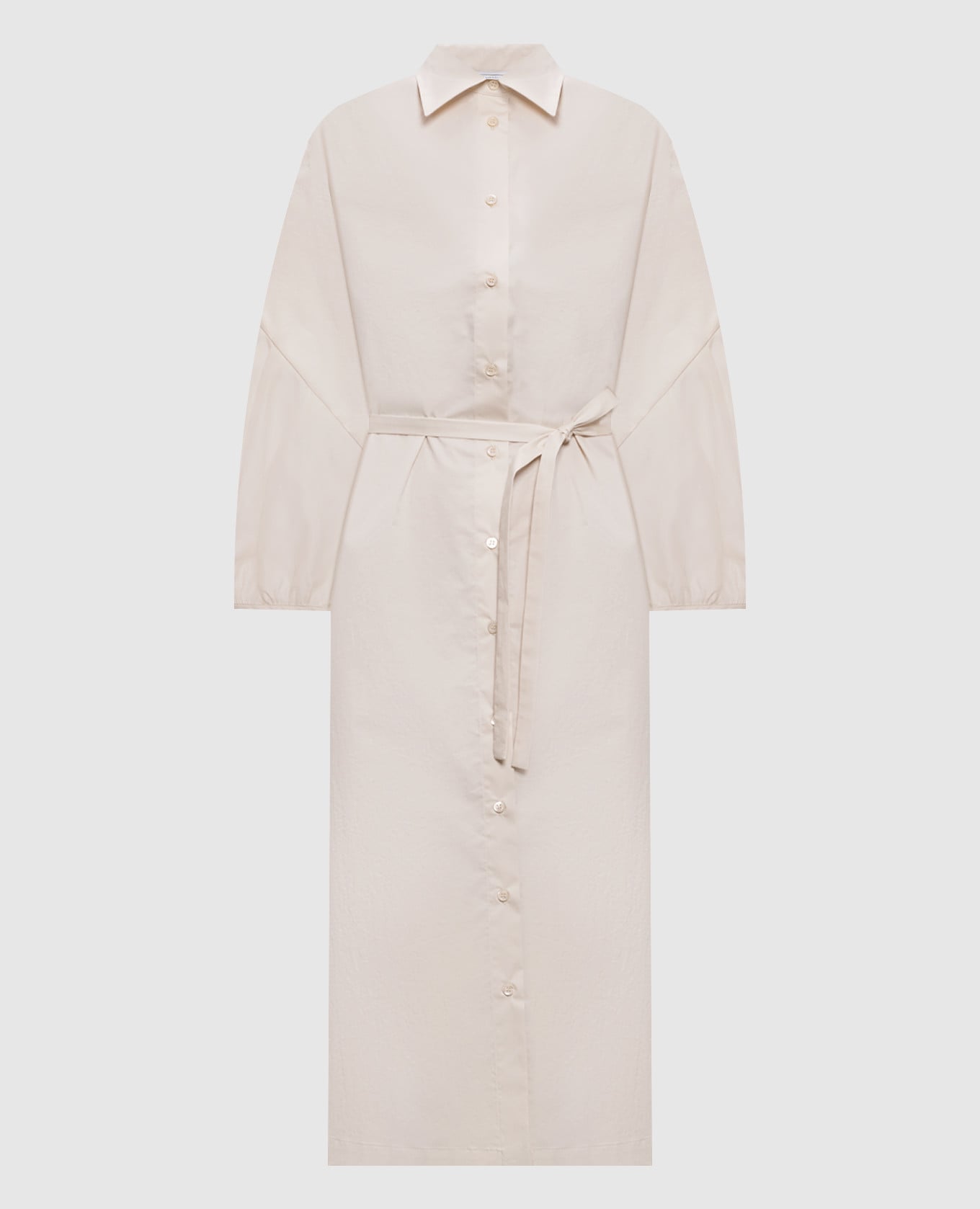 Бежевое платье-рубашка