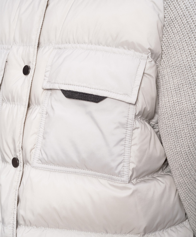 Brunello Cucinelli Сіра пухова куртка з ланцюжком моніль MD5987696 зображення 5