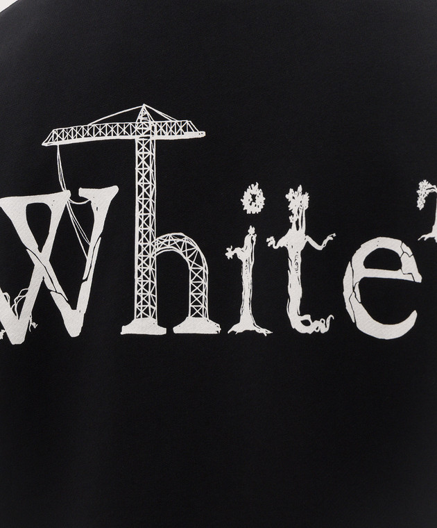 Off-White Чорний світшот з контрастним принтом логотипа 44MBA054F26F006 зображення 5
