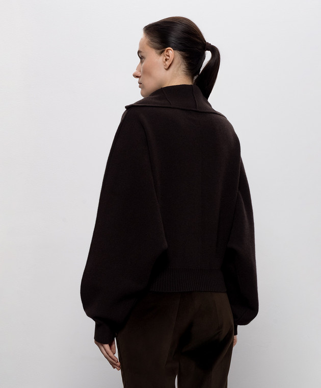 Jacob Lee Коричневый кардиган из кашемира WWCJ0015AW26BRSM изображение 4