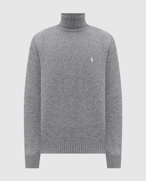 Sporty & Rich Серый свитер из шерсти с вышивкой монограммы WS08262302GY04