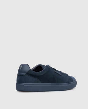 Trussardi Синие замшевые кеды с нашивкой логотипа N029S101007NMNS01L50