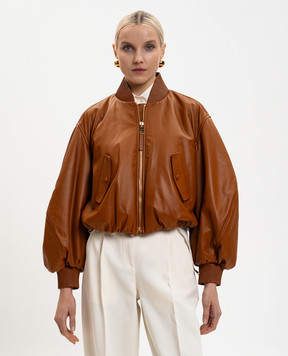 Givenchy Коричневий шкіряний бомбер BW00UN61UJ