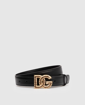 Dolce&Gabbana Чорний шкіряний ремінь з логотипом BE1682AW576