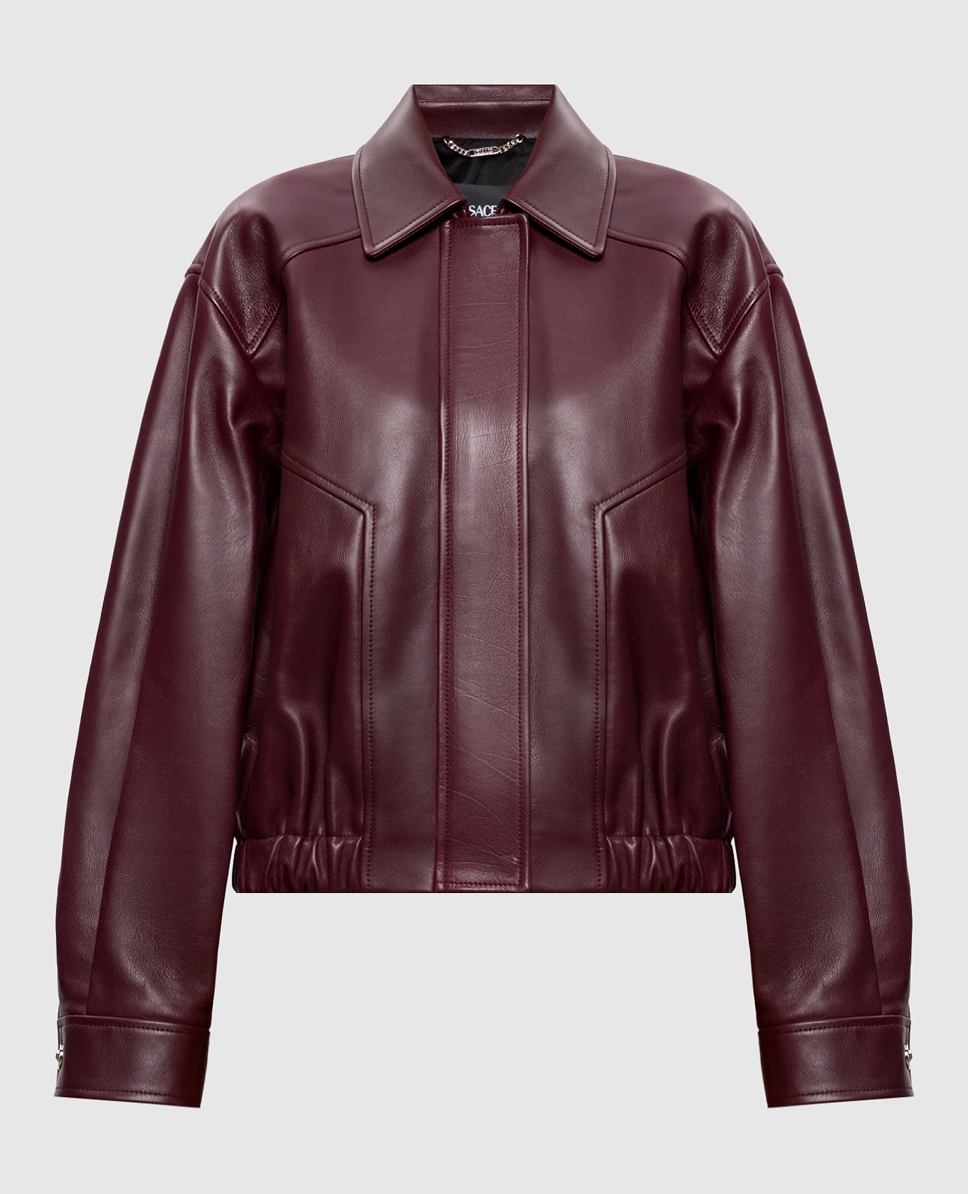 Бордовая кожаная куртка