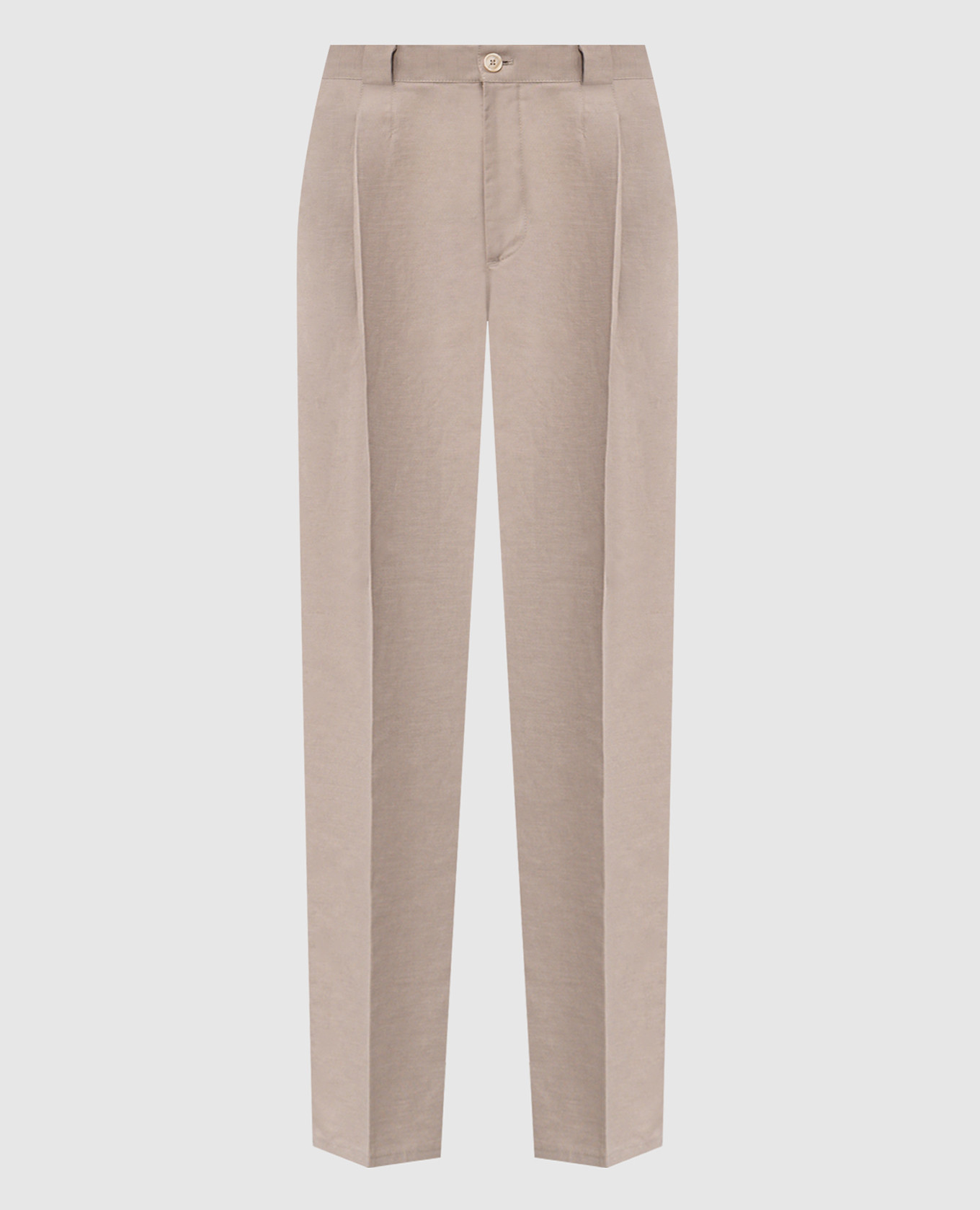 Серые брюки с льном