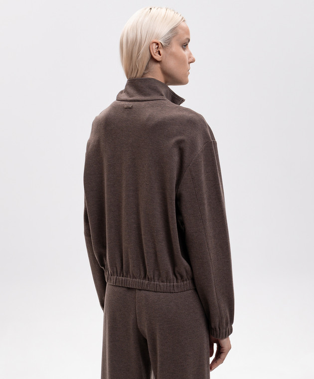 Max Mara Коричнева спортивна куртка з шовком MXMESPLOSO зображення 4