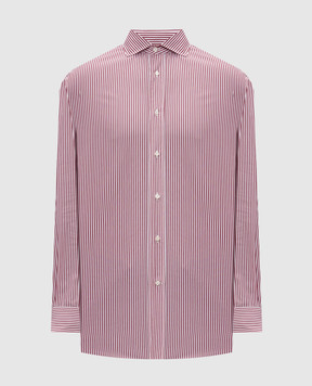Brunello Cucinelli Бордова сорочка в смужку MY6490627