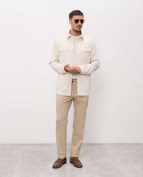 Stefano Ricci Бежева сорочка з вовни MDJ61001205650