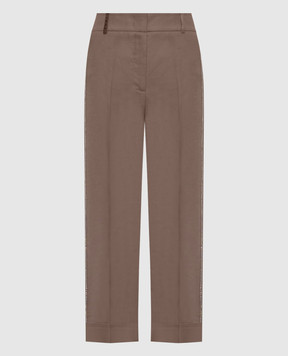 Peserico Коричневі штани з брендовим патчем A04753D01037