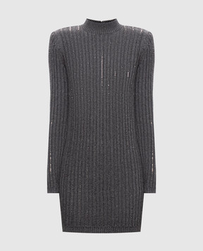 Twinset Сіра сукня з кристалами 262TT3152