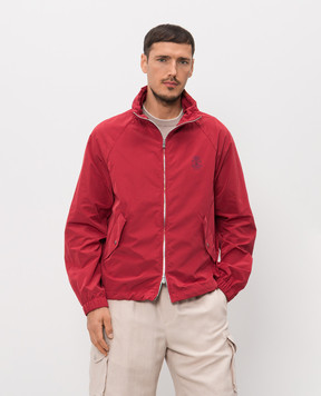 Brunello Cucinelli Бордовая ветровка с принтом эмблемы MD4796588