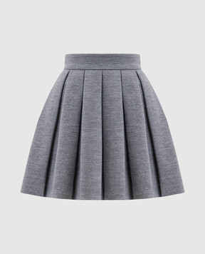 Balmain Сіра меланжева спідниця міні з вовною FF0LBB09JL17