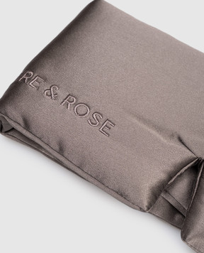 Dore & Rose Серая маска для сна из шелка с логотипом DEEPSLEEPMASK