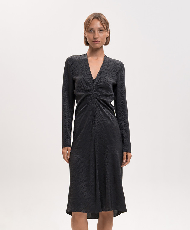 Maison Margiela MM6 Чорна сукня у візерунок логотипа S52DD0103M36007 зображення 3