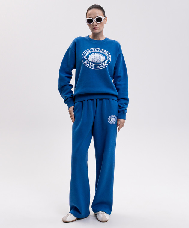Sporty & Rich Синий свитшот с принтом ST10382279BL164 изображение 2