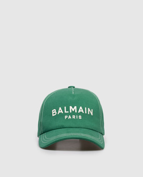 Balmain Зелена кепка з вишивкою логотипа FH0XA015CB24