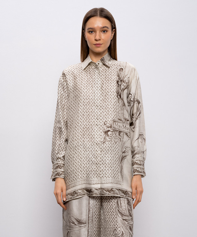 Max Mara Бежевая блуза MXMGRADO из шелка MXMGRADO изображение 3