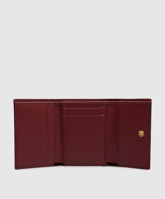 Dolce&Gabbana Бордовый кожаный портмоне с пластиной логотипа BI0770A8B08 изображение 3