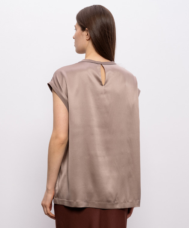Brunello Cucinelli Бежева блуза із шовку M0C59EH500 зображення 4