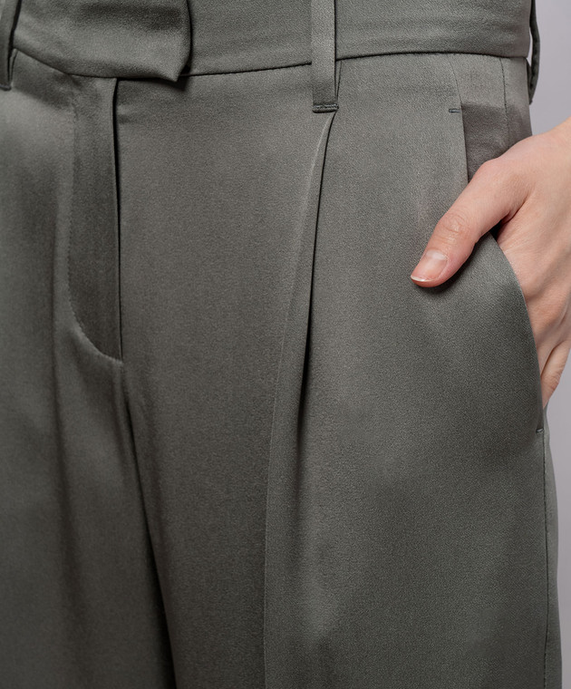 Brunello Cucinelli Зелені штани з ланцюжком моніль M0H38P8884 зображення 5