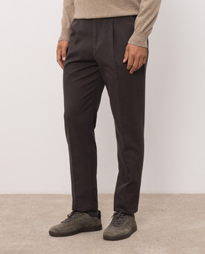 Brunello Cucinelli Коричневые брюки M252DE1450