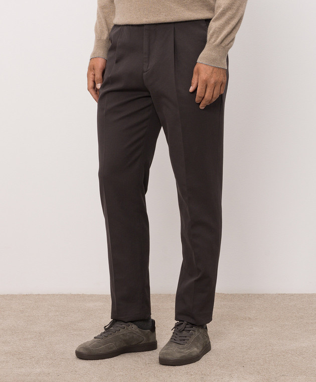 Brunello Cucinelli Коричневые брюки M252DE1450 изображение 3