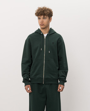 Ami Paris Зеленая спортивная куртка с вышивкой HSW765730