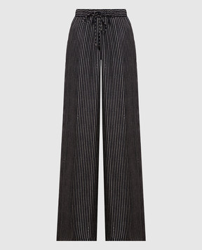Max Mara Чорні палаццо CLARINO із шовку в смужку MXMCLARINO