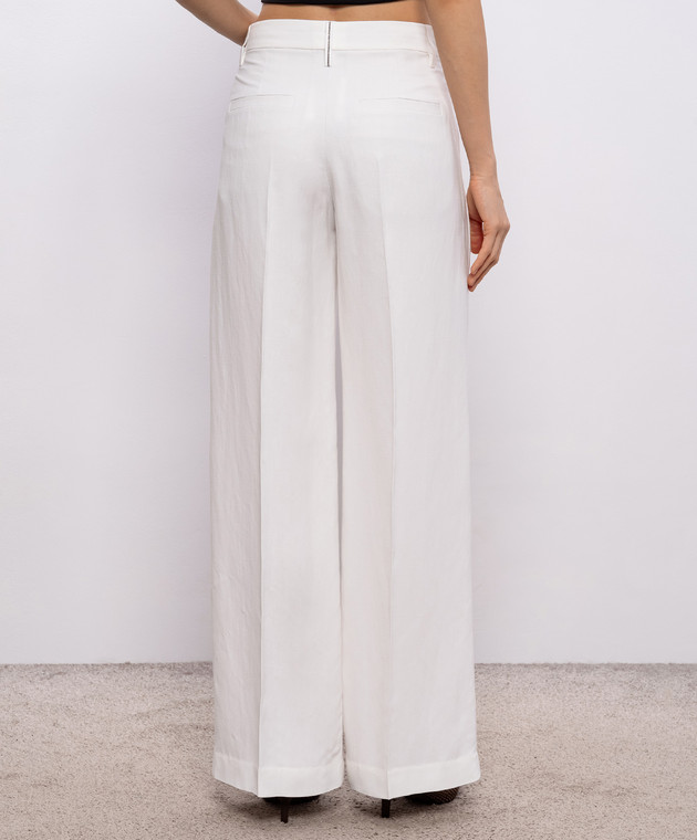 Brunello Cucinelli Білі штани з льоном MH126P8884 зображення 4