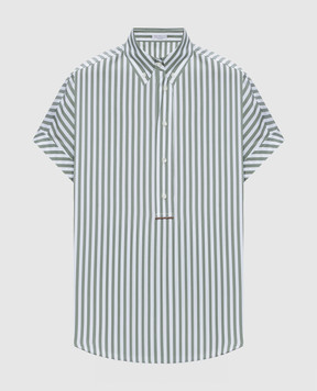 Brunello Cucinelli Рубашка с шелком в полоску MH744MP205