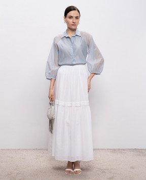 Peserico Біла спідниця максі з ланцюжком моніль P05171L100481