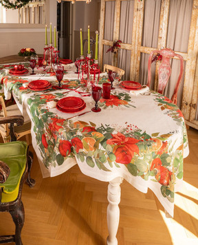 TESSITURA TOSCANA TELERIE Біла скатертина GARLAND GLEE NT240121020067