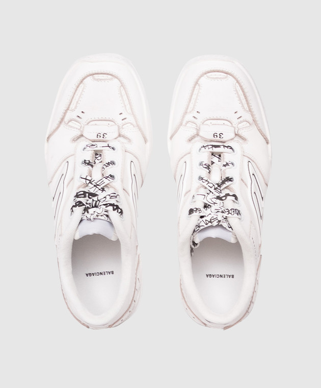 Balenciaga Белые кожаные кроссовки Hamptons 841763WCURS изображение 4
