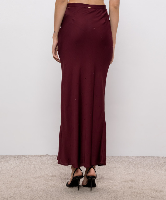 Twinset Бордовая юбка с кристаллами 262TT2073 изображение 4
