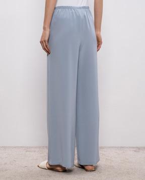 Max Mara Блакитні штани MAGA із шовку MXPMAGA