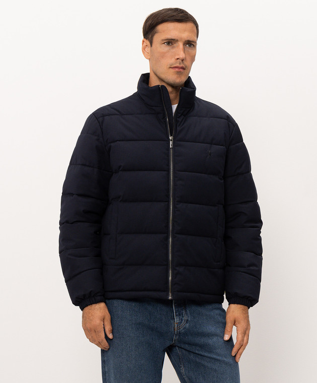Trussardi Синяя куртка с вышивкой эмблемы 8006M000032NMO812N18 изображение 3