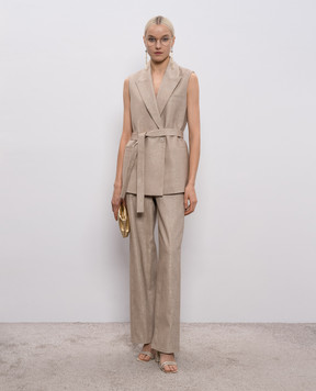 Peserico Коричневі штани з люрексом A0463300591