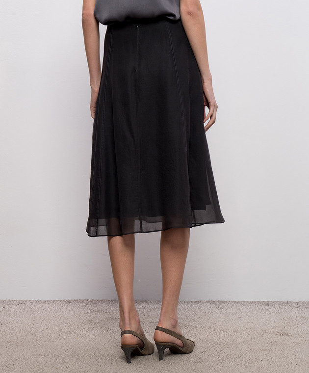 Brunello Cucinelli Сіра спідниця із шовку MP940G3877 зображення 4