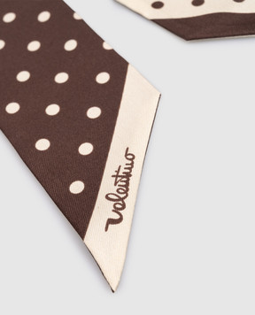 Valentino Коричневая лента твили из шелка в горох 8W2E6017XHD