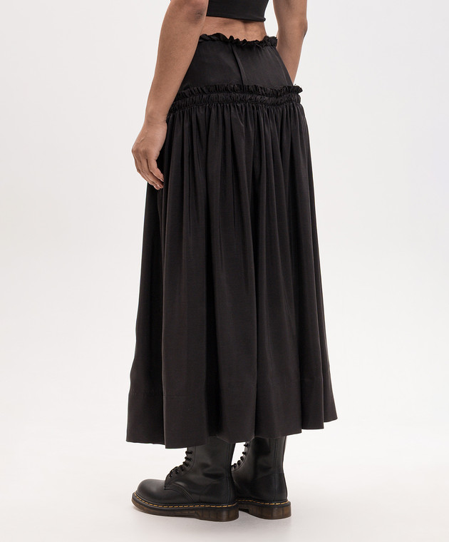 Ann Demeulemeester Черная юбка миди Ariel из шелка B0014011FA731 изображение 4