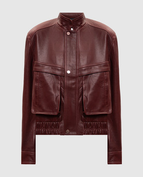 Babe Pay Pls Бордовая кожаная куртка 2508AMAZON