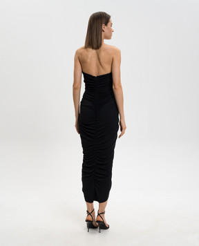 Alexander Wang Черное платье миди с драпировкой 1CC1266893